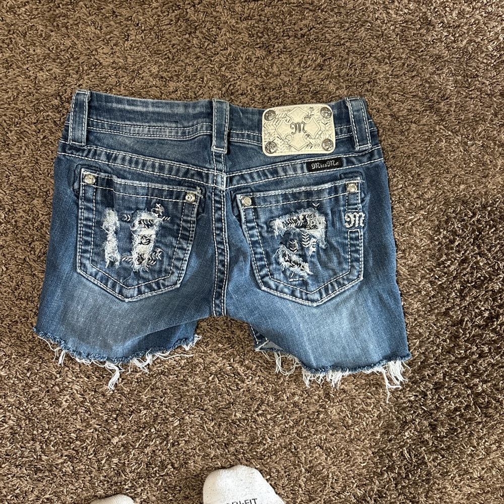 Miss Me Blue Jean Shorts Distressed Casual